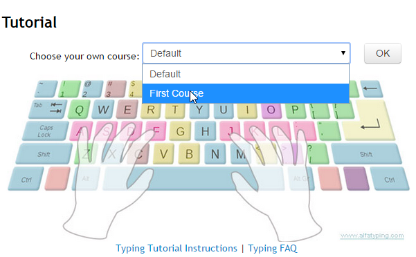 Teacher's typing portal: choosing custom typing lesson
