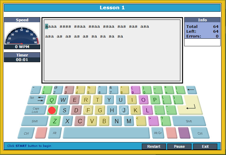 Teacher's typing portal: view custom typing lesson
